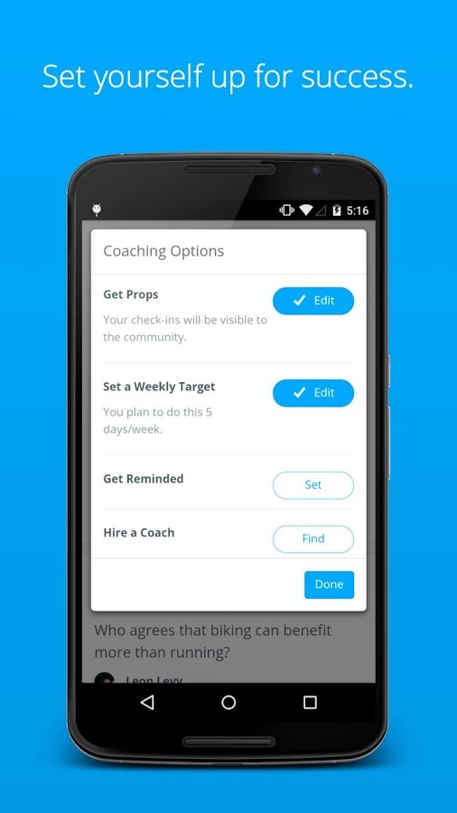 Скриншот 2 программы Coach.me