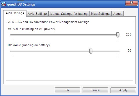 Скриншот 3 программы quietHDD