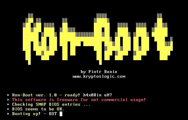 Скриншот 1 программы Kon-Boot
