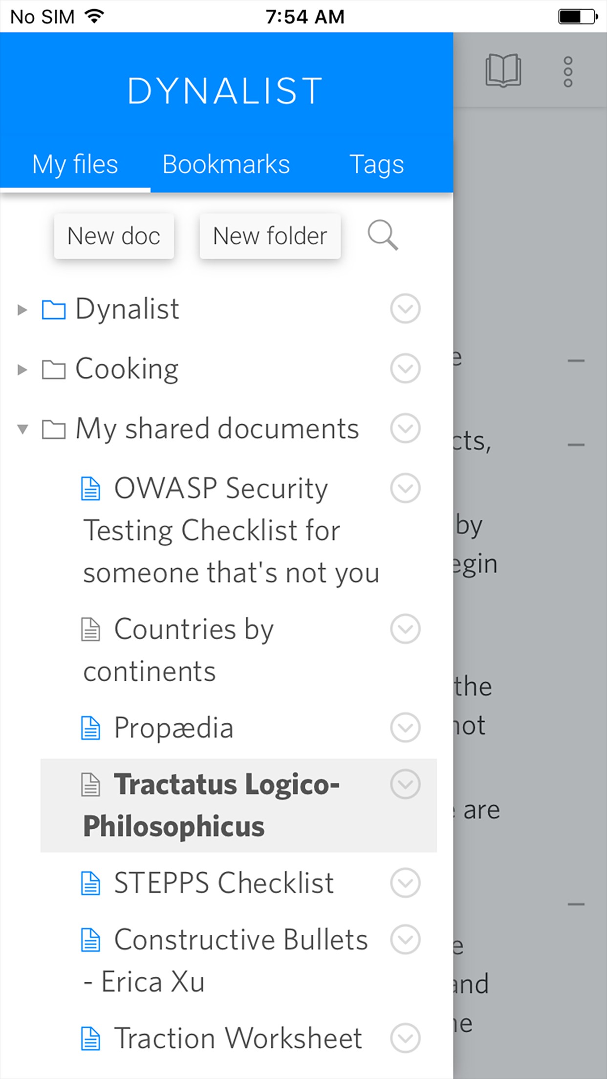 Скриншот 3 программы Dynalist