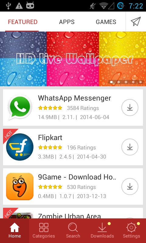 Скриншот 2 программы 9Apps Store