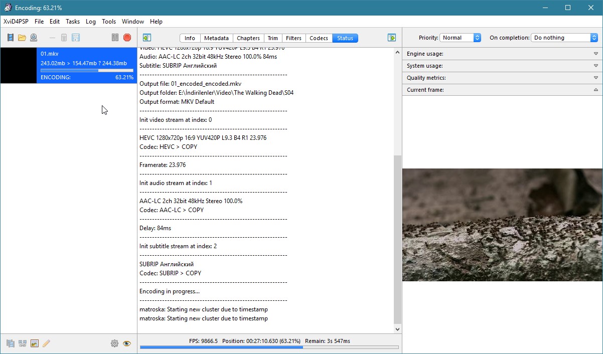 Скриншот 4 программы Xvid4PSP
