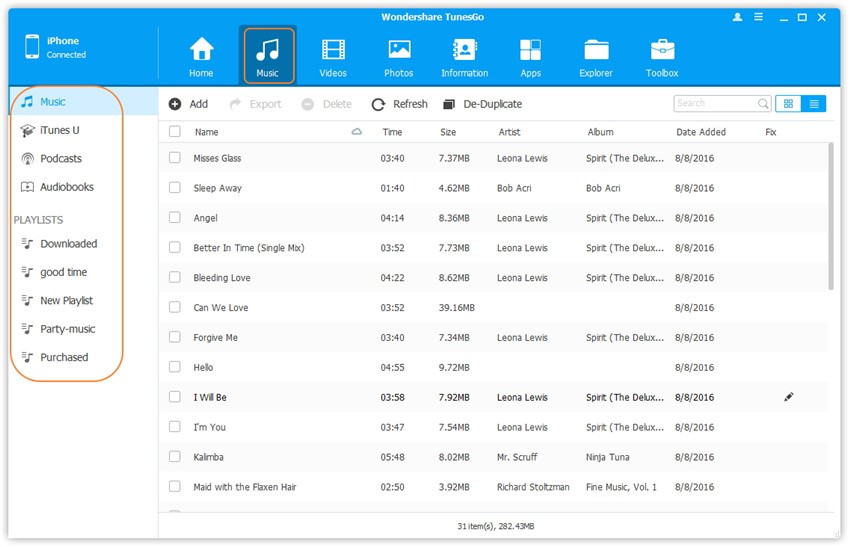 Скриншот 2 программы Wondershare TunesGo
