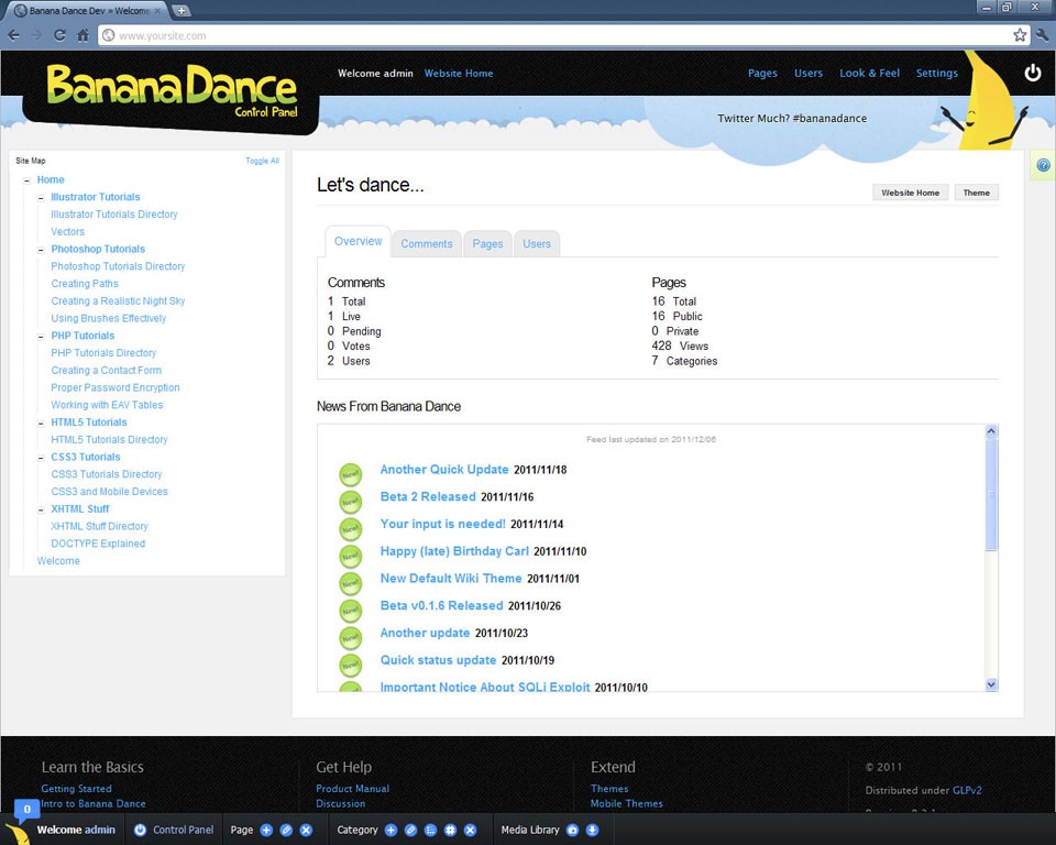 Скриншот 2 программы Banana Dance Wiki/CMS