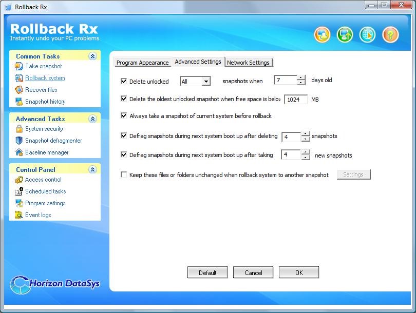 Скриншот 1 программы Rollback Rx