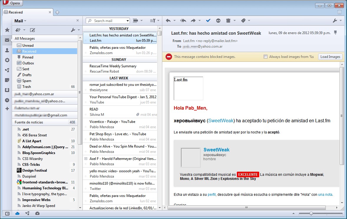 Скриншот 1 программы Opera Mail