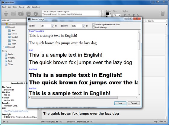 Скриншот 1 программы NexusFont