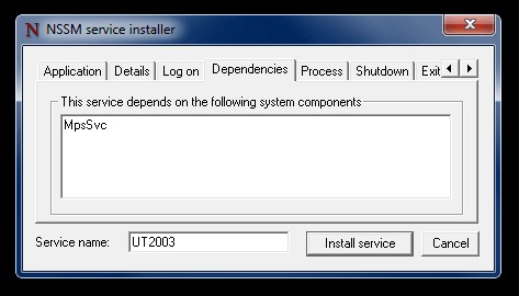 Скриншот 4 программы NSSM - The Non-Sucking Service Manager