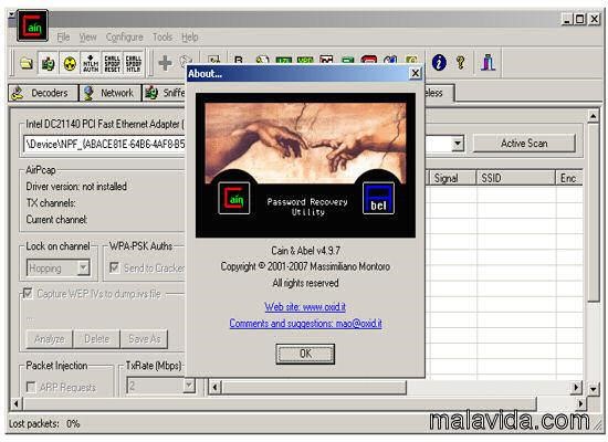 Скриншот 2 программы Cain & Abel