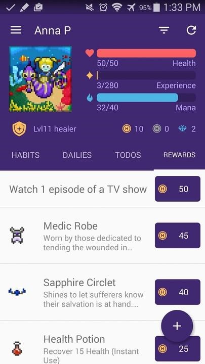Скриншот 4 программы Habitica