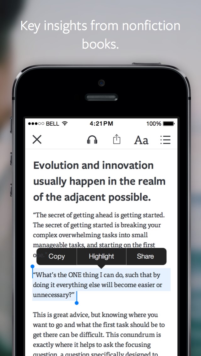 Скриншот 1 программы Blinkist