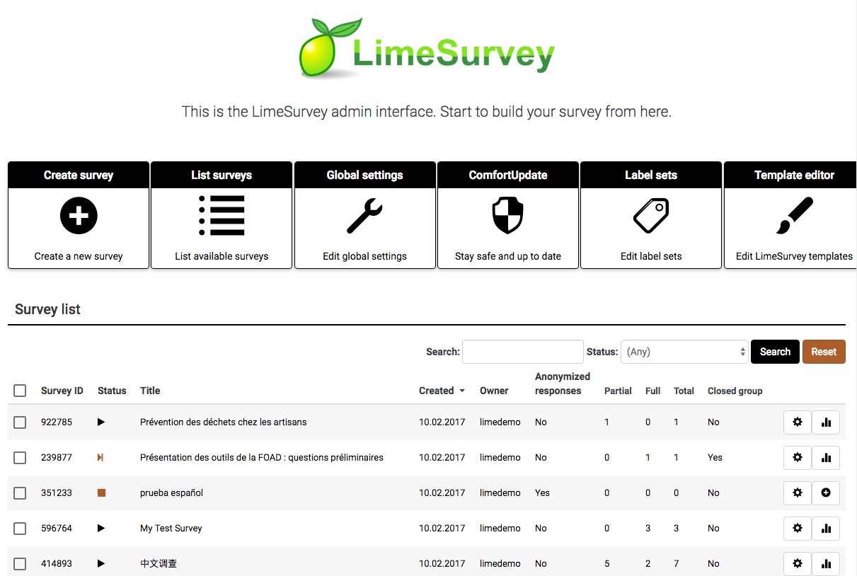 Скриншот 3 программы LimeSurvey