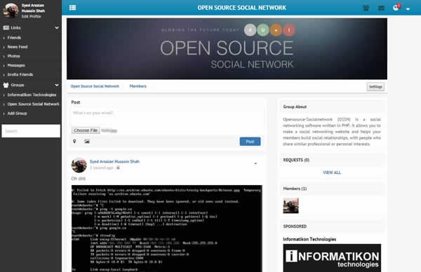 Скриншот 3 программы Open Source Social Network ( OSSN )