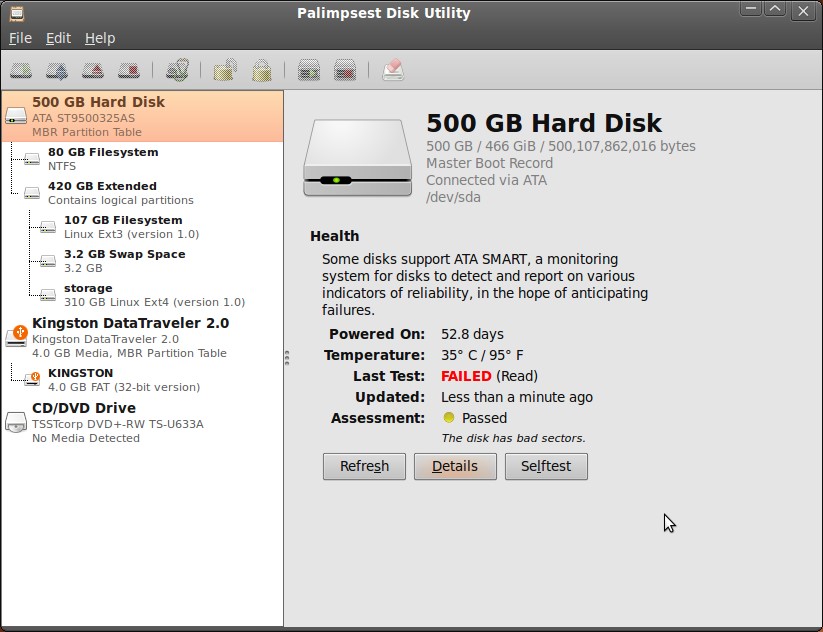 Скриншот 1 программы gnome-disk-utility