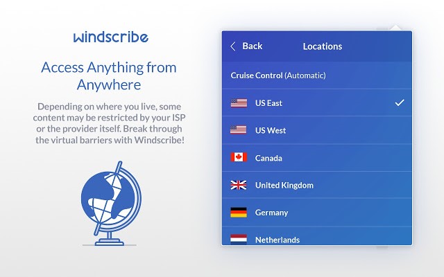 Скриншот 3 программы Windscribe