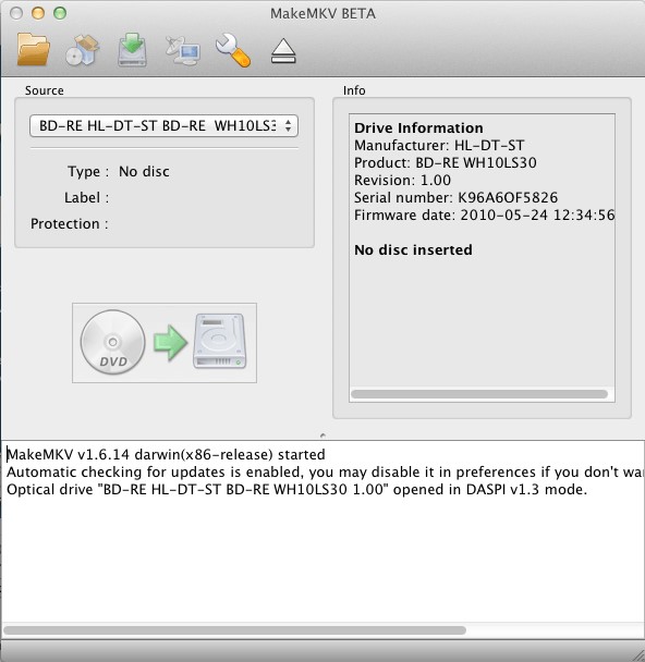 Скриншот 3 программы MakeMKV