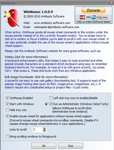Скриншот 1 программы WizMouse