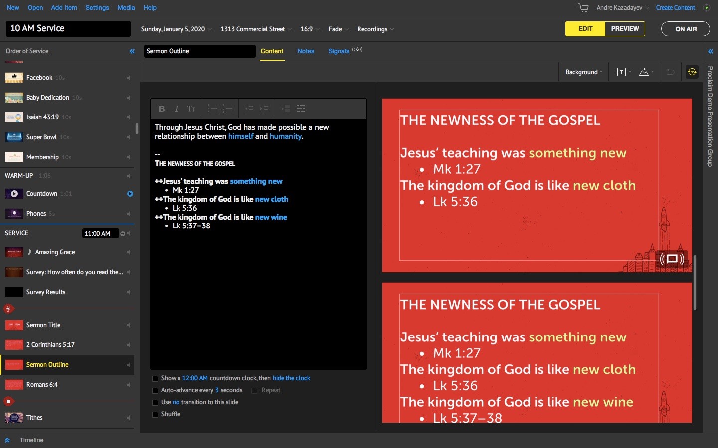 Скриншот 2 программы Faithlife Proclaim