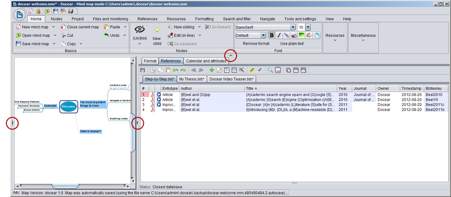 Скриншот 5 программы Docear