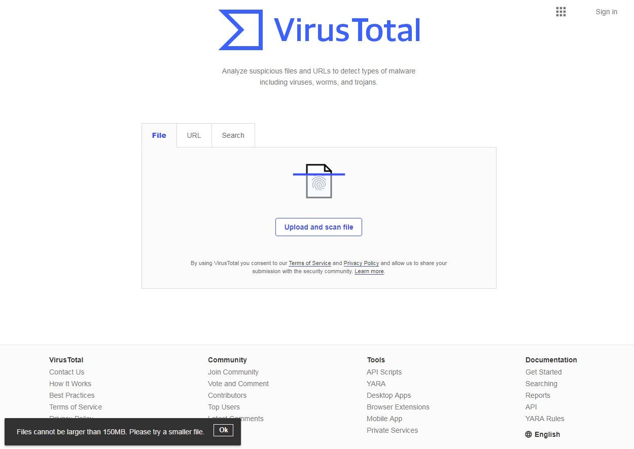 Скриншот 6 программы VirusTotal