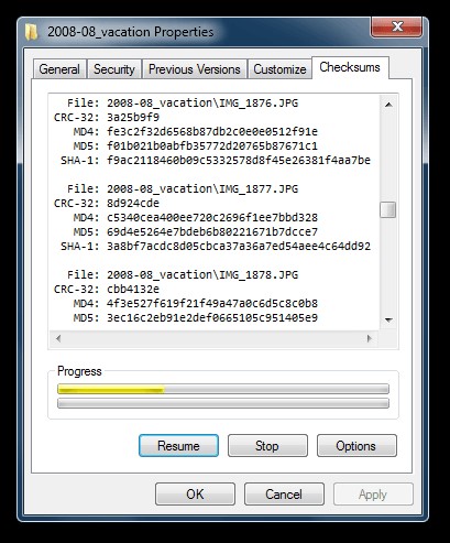 Скриншот 1 программы HashCheck Shell Extension
