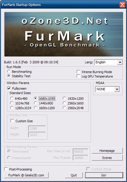 Geeks3D FurMark 1.35 for mac instal free