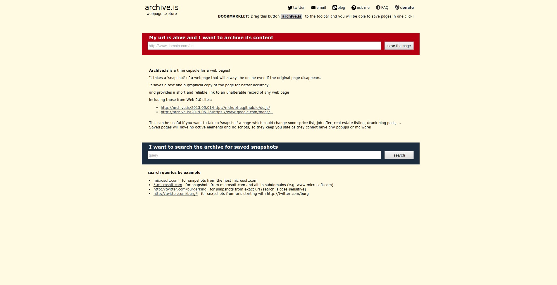 Скриншот 2 программы Archive.is