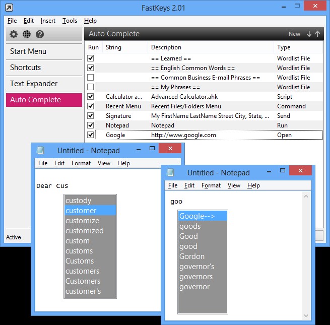 Скриншот 6 программы FastKeys