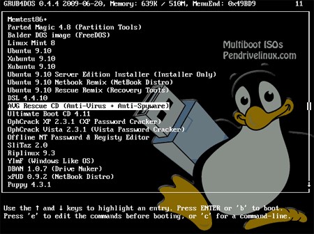 Скриншот 1 программы GRUB for DOS