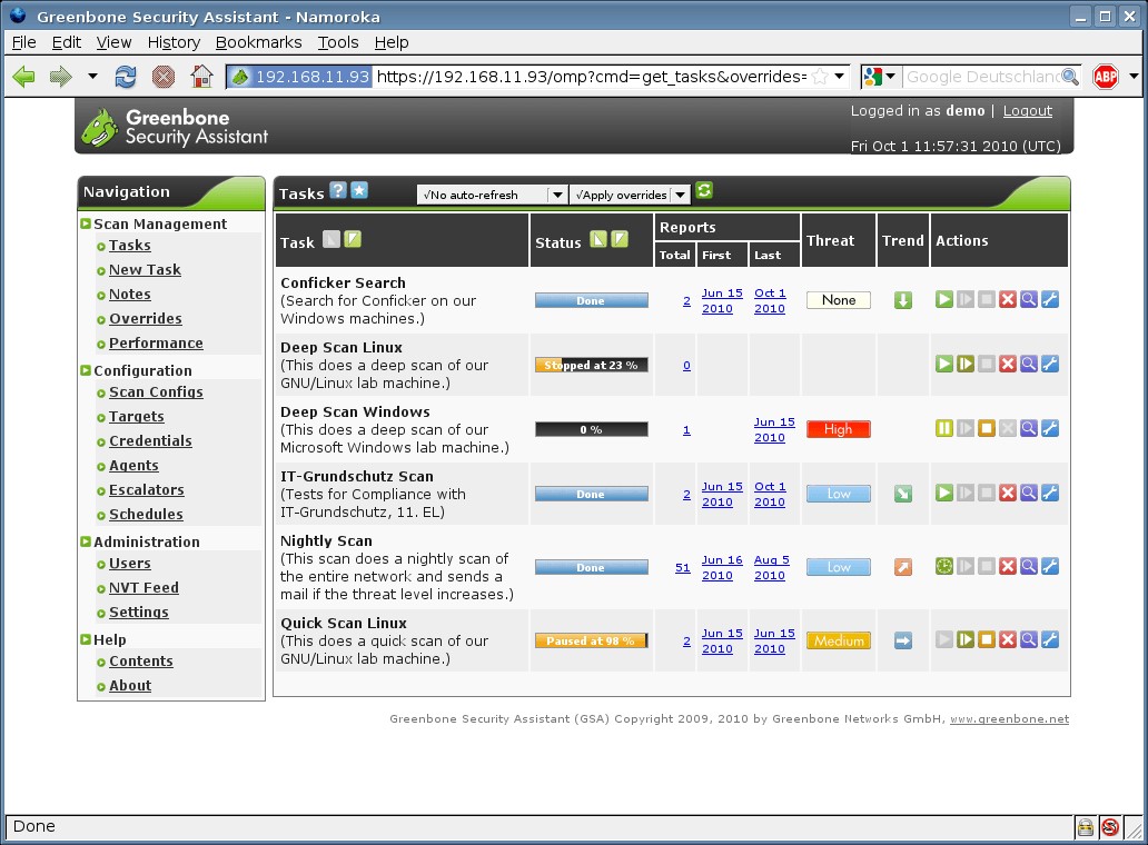 Скриншот 3 программы OpenVAS