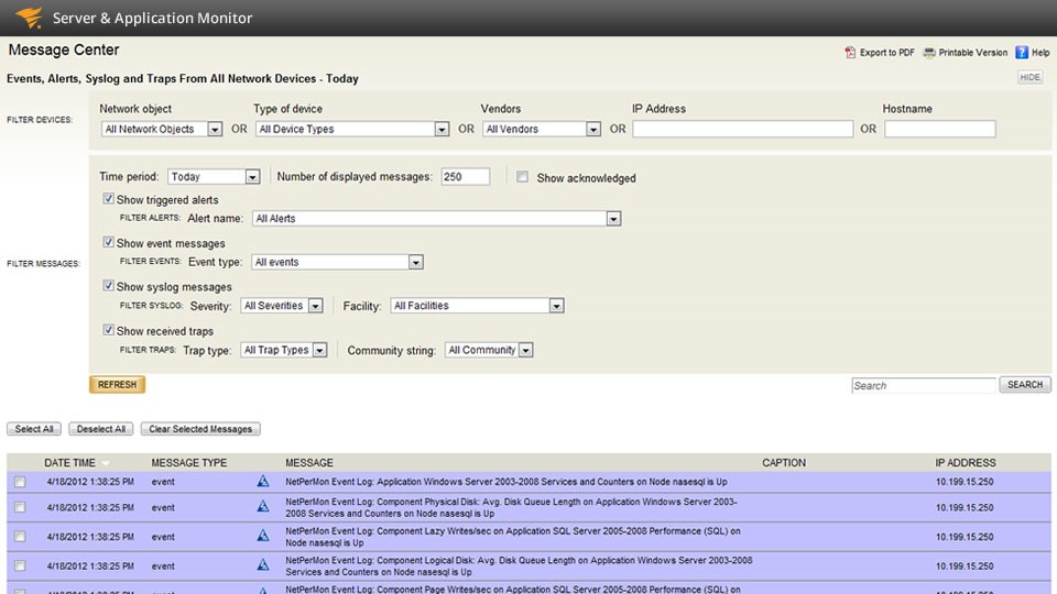 Скриншот 3 программы SolarWinds Server & Application Monitor