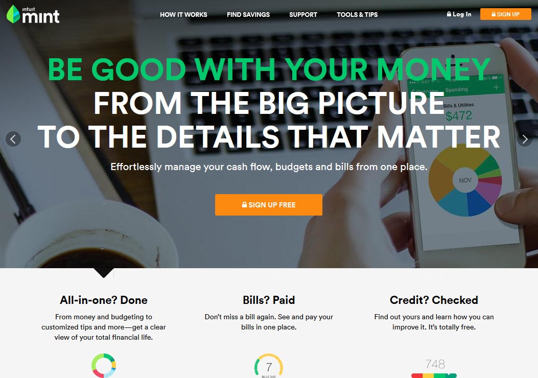 Скриншот 1 программы Mint.com