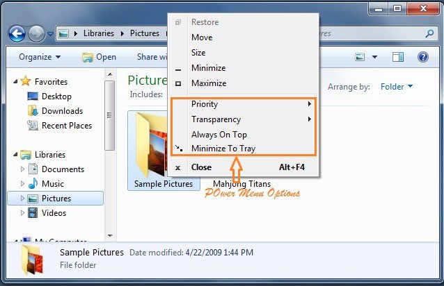 Скриншот 1 программы PowerMenu