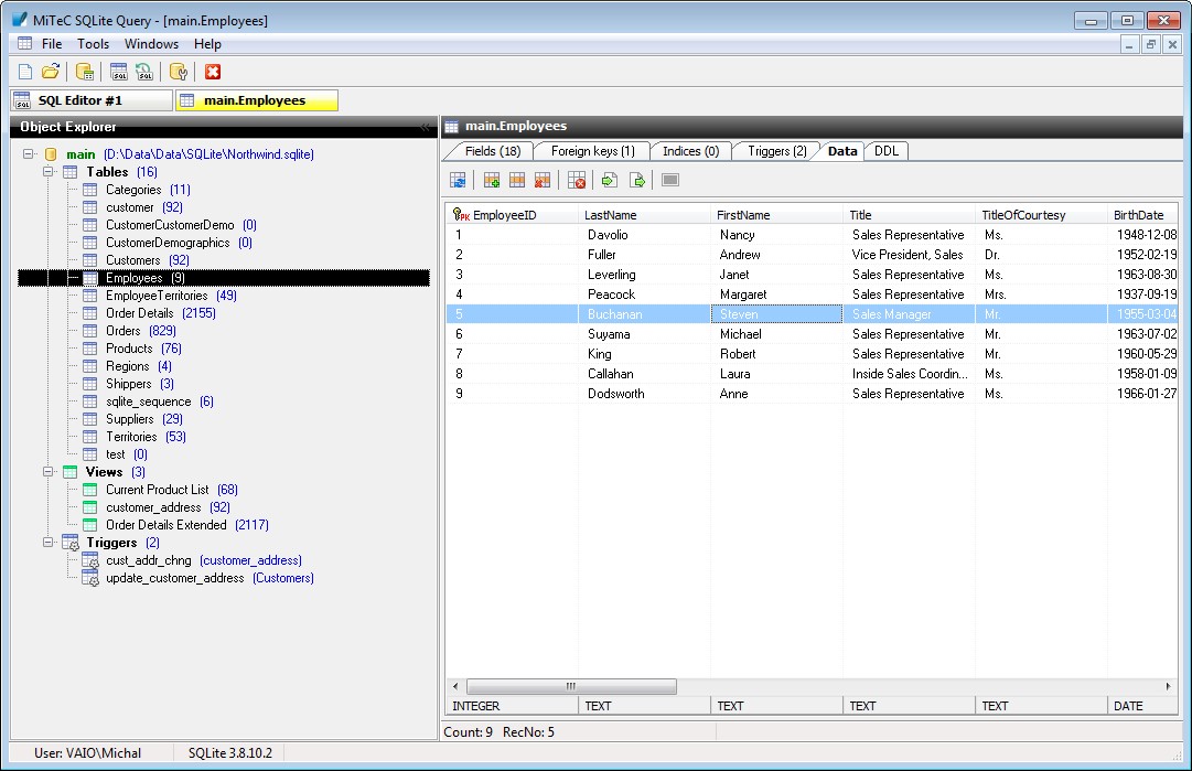Скриншот 4 программы SQLite Query
