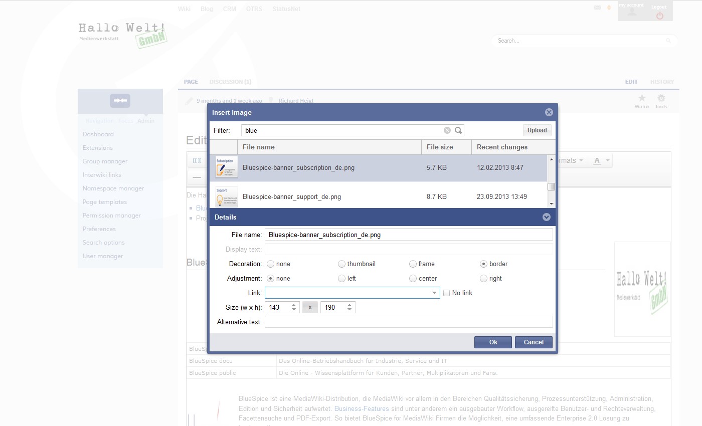 Скриншот 4 программы BlueSpice for MediaWiki