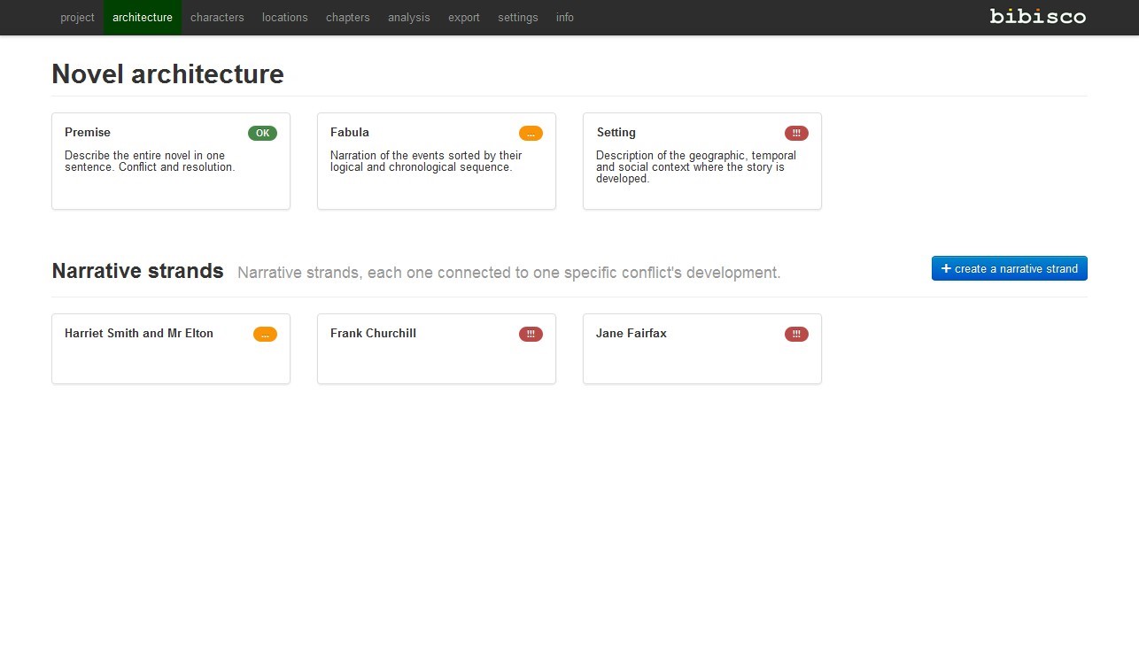 Скриншот 3 программы bibisco