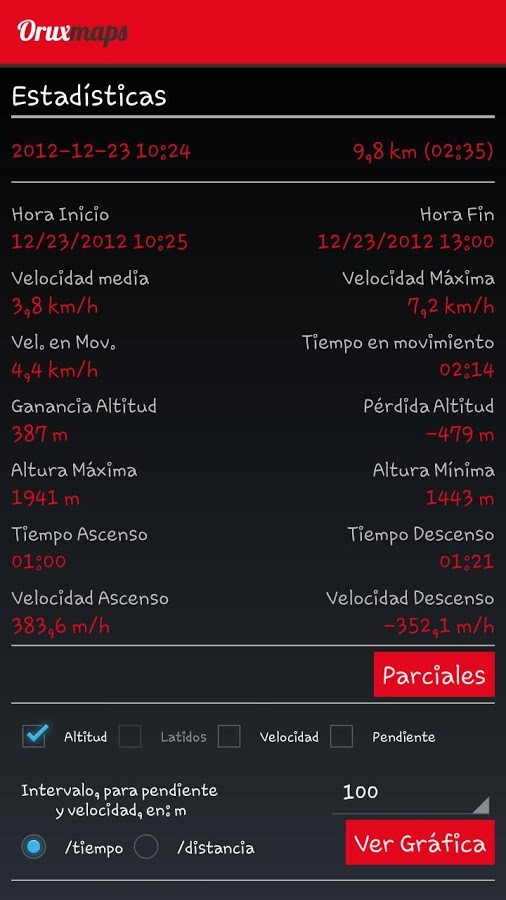 Скриншот 4 программы OruxMaps