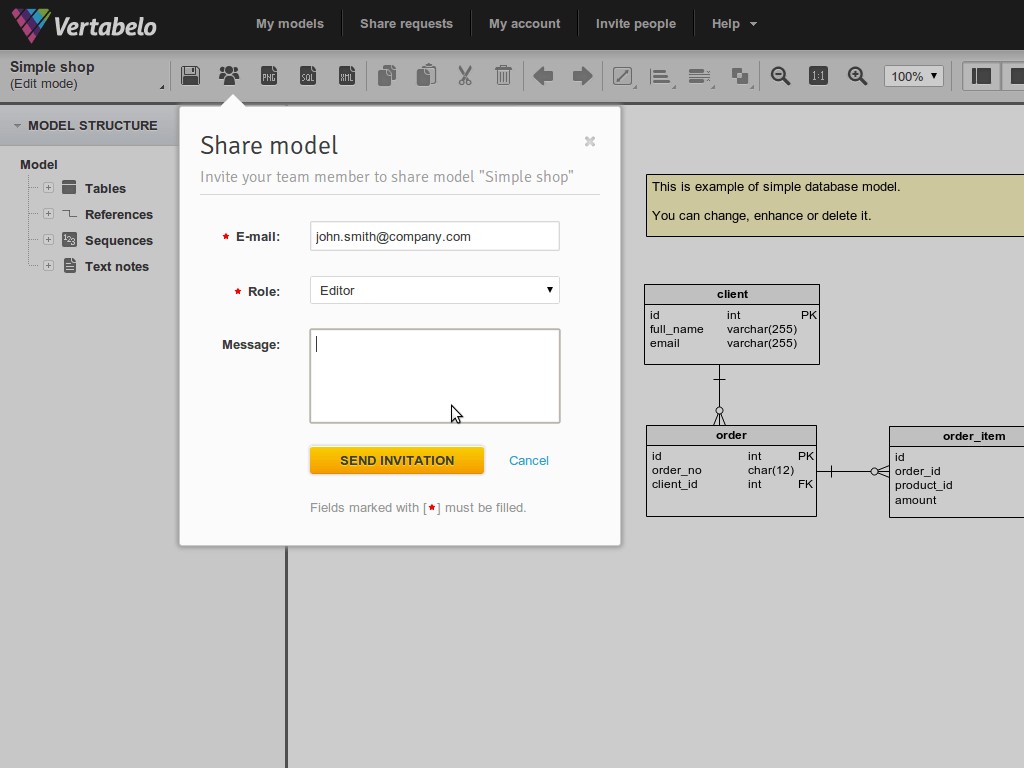 Скриншот 3 программы Vertabelo