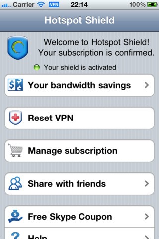 Скриншот 4 программы Hotspot Shield