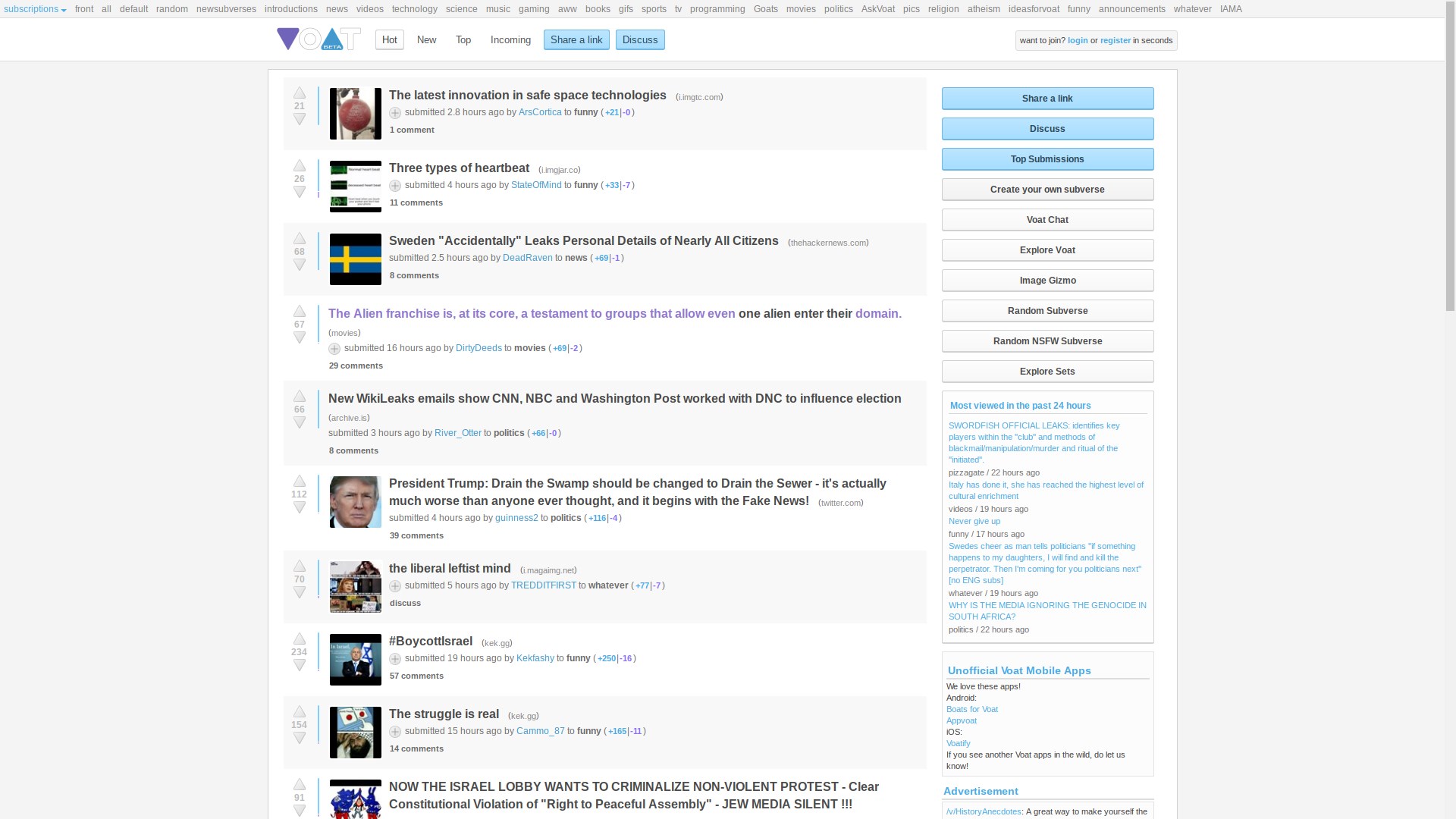 Скриншот 1 программы Voat.co