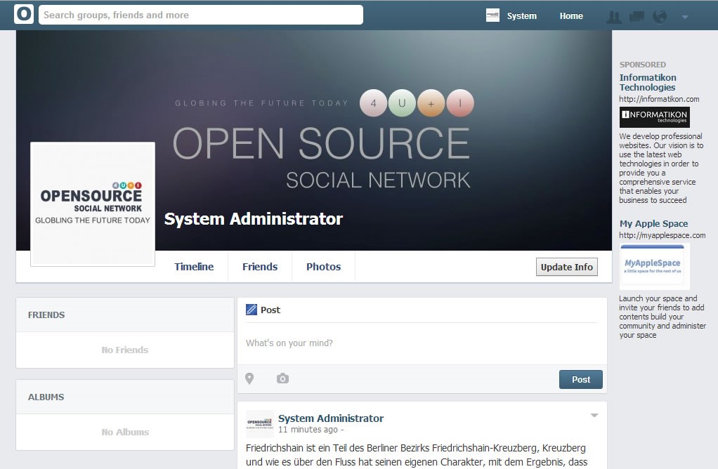 Скриншот 5 программы Open Source Social Network ( OSSN )