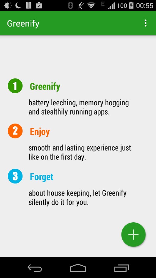 Скриншот 1 программы Greenify
