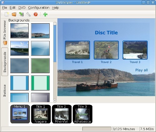Скриншот 1 программы DVDStyler