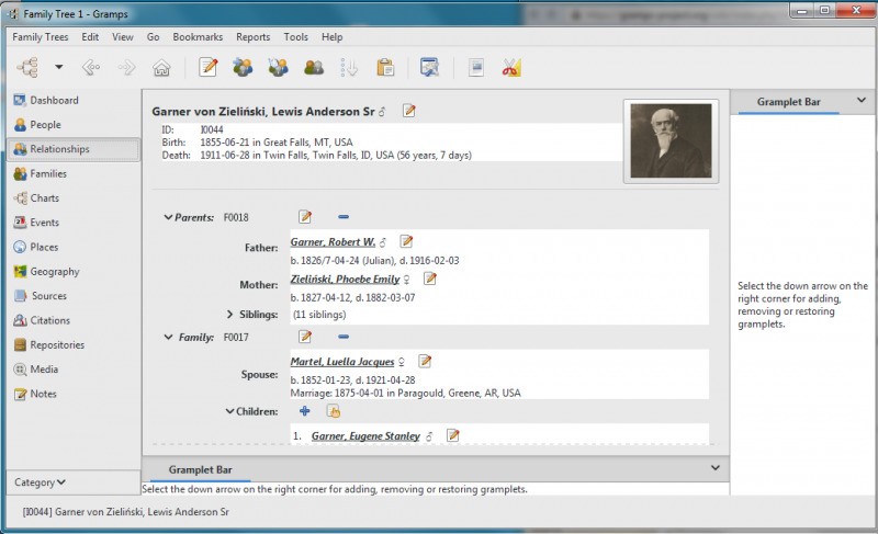 Скриншот 4 программы Gramps