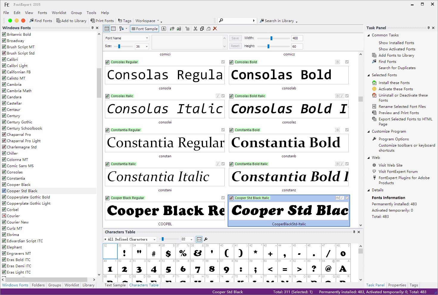 Скриншот 3 программы FontExpert