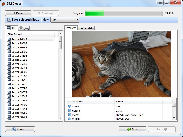 Скриншот 6 программы DiskDigger