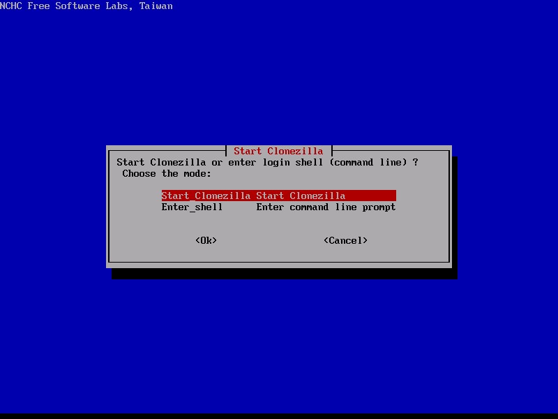 Скриншот 2 программы Clonezilla