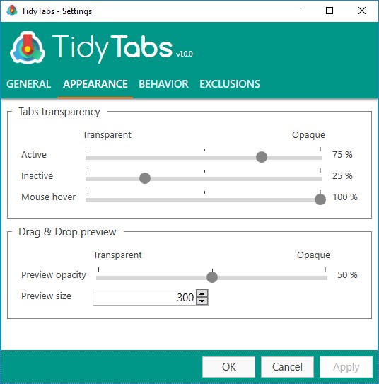 Скриншот 4 программы TidyTabs
