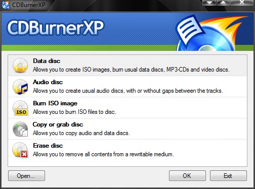 Скриншот 4 программы CDBurnerXP