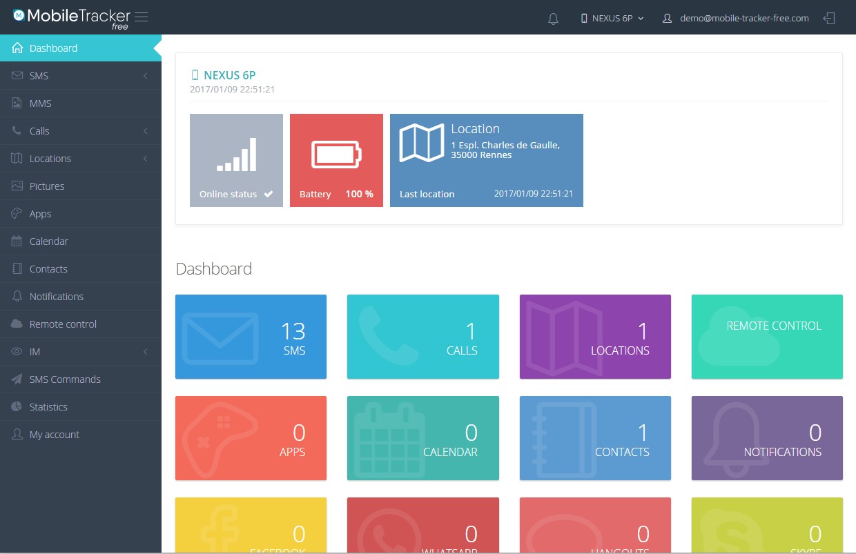Скриншот 3 программы Mobile Tracker Free